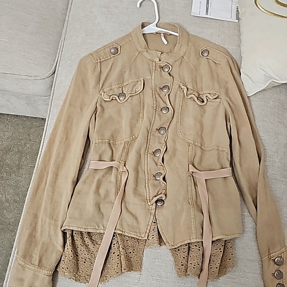 Free People Button DownJacket Color Mimosa Size Small